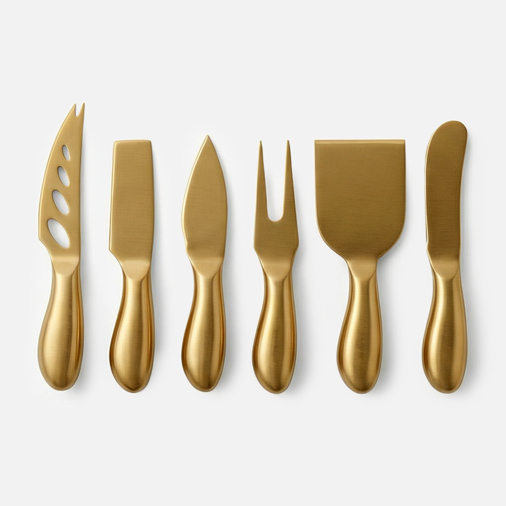 Rick Cooks | Stainless Steel Cheese Knife Set with Matte Titanium Finish