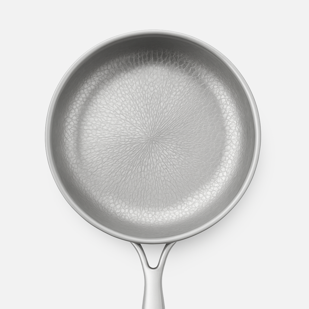 Rick Cooks | Titanium and Stainless Steel Hammered Frying Pan with Ergonomic Handle