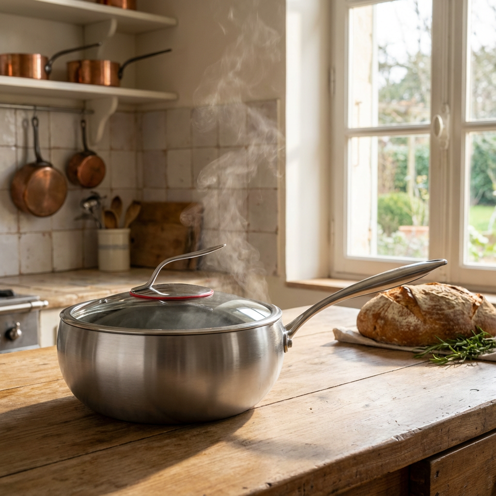 Rick Cooks | Stainless Steel Cooking Pot with Non-Stick Surface