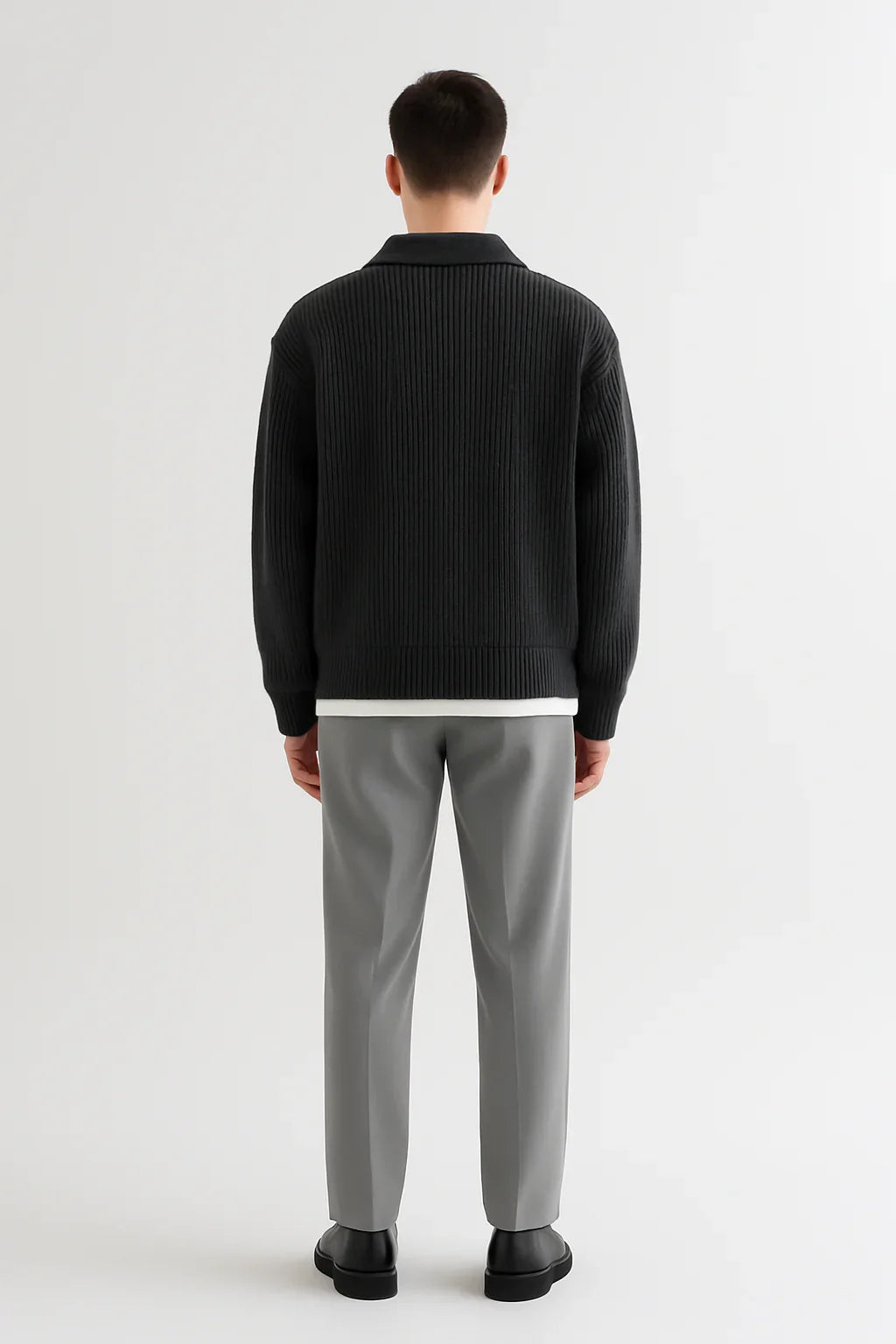 Oversized tröja med dragkedja för män