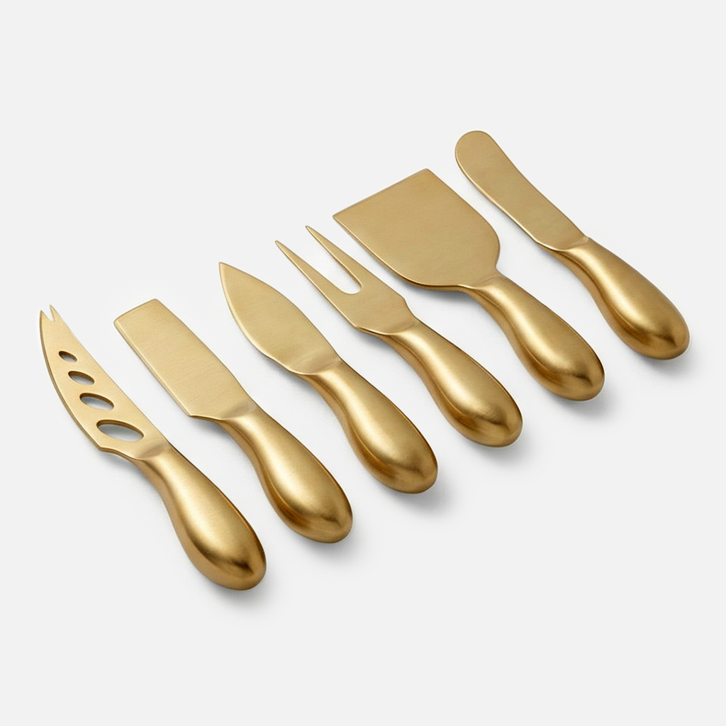 Rick Cooks | Stainless Steel Cheese Knife Set with Matte Titanium Finish