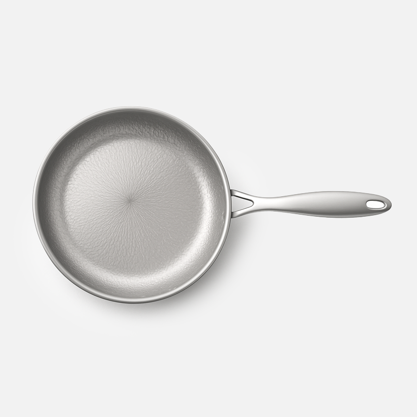 Rick Cooks | Titanium and Stainless Steel Hammered Frying Pan with Ergonomic Handle