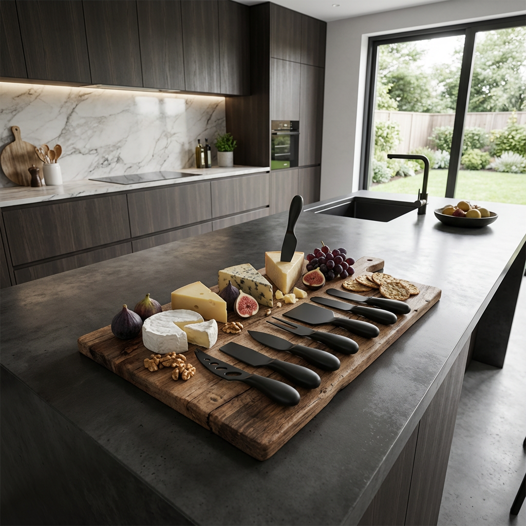 Rick Cooks | Stainless Steel Cheese Knife Set with Matte Titanium Finish