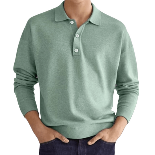 Långärmad Pikétröja med Krage | För Herr 3