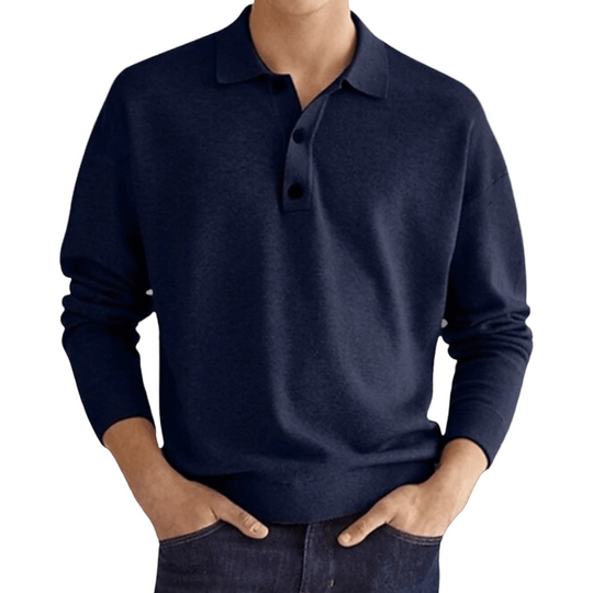 Långärmad Pikétröja med Krage | För Herr 5