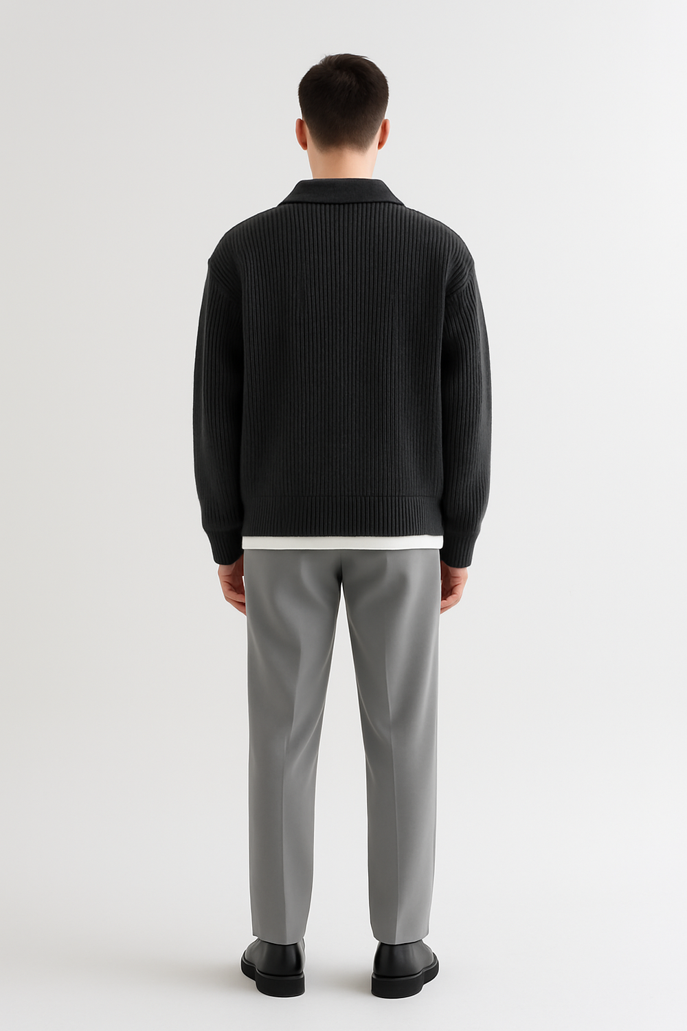 Oversized tröja med dragkedja för män
