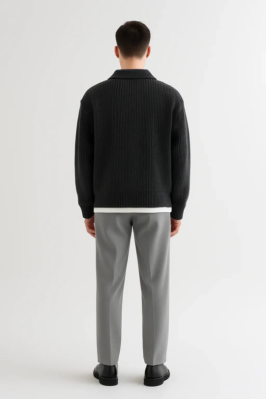 Oversized tröja med dragkedja för män