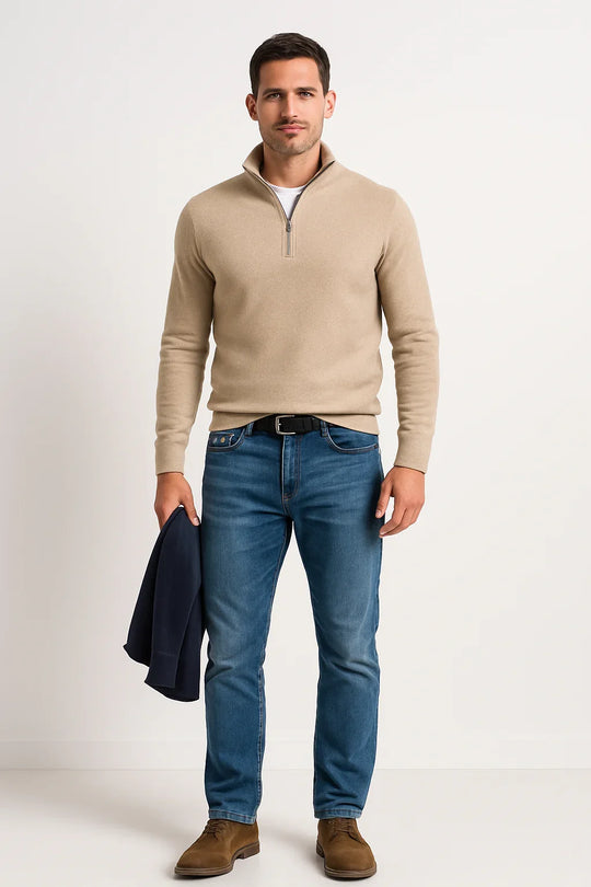 Stilren tröja med dragkedja för män